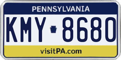 PA license plate KMY8680