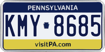 PA license plate KMY8685