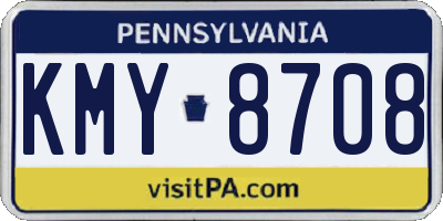 PA license plate KMY8708