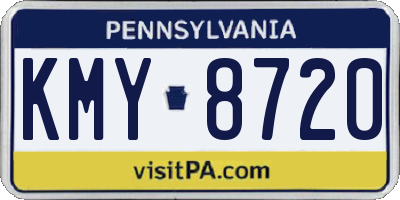 PA license plate KMY8720