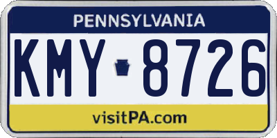 PA license plate KMY8726