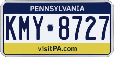 PA license plate KMY8727