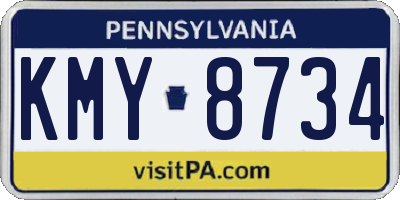 PA license plate KMY8734