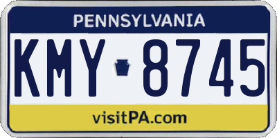 PA license plate KMY8745