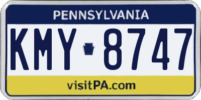 PA license plate KMY8747