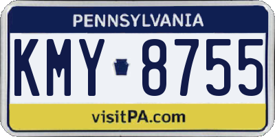 PA license plate KMY8755