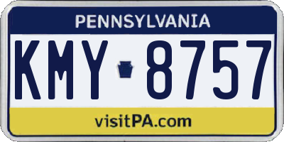 PA license plate KMY8757
