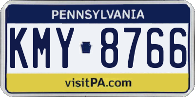 PA license plate KMY8766