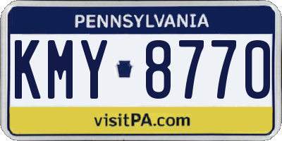 PA license plate KMY8770