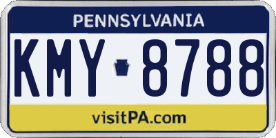 PA license plate KMY8788