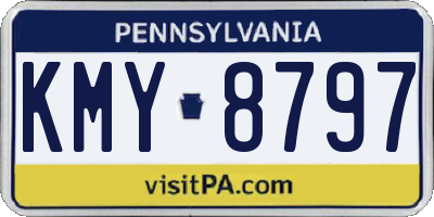 PA license plate KMY8797