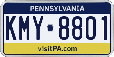 PA license plate KMY8801