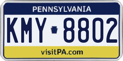 PA license plate KMY8802