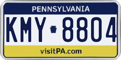 PA license plate KMY8804