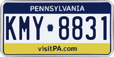 PA license plate KMY8831