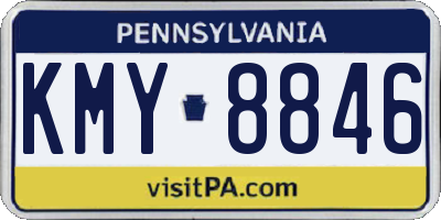 PA license plate KMY8846