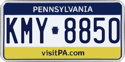 PA license plate KMY8850