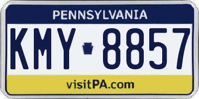 PA license plate KMY8857