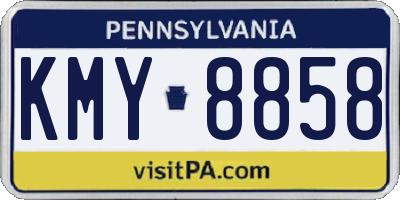 PA license plate KMY8858