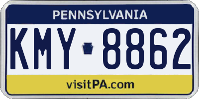 PA license plate KMY8862