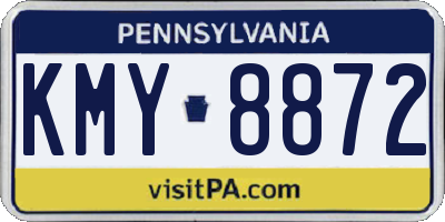 PA license plate KMY8872
