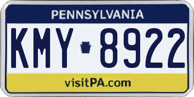 PA license plate KMY8922