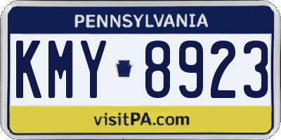 PA license plate KMY8923