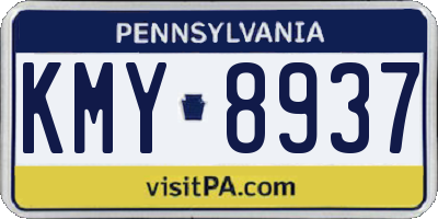 PA license plate KMY8937