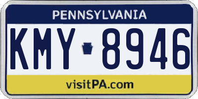 PA license plate KMY8946