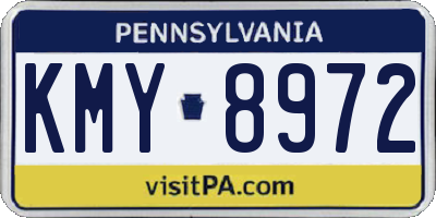PA license plate KMY8972