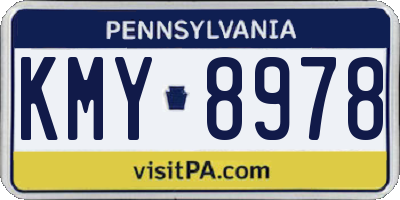 PA license plate KMY8978