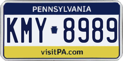 PA license plate KMY8989
