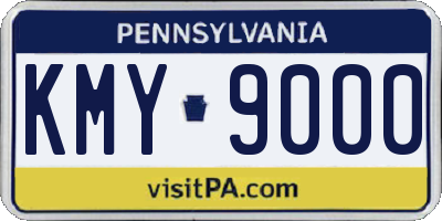 PA license plate KMY9000