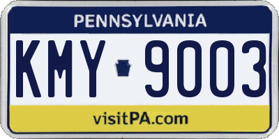 PA license plate KMY9003