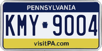 PA license plate KMY9004