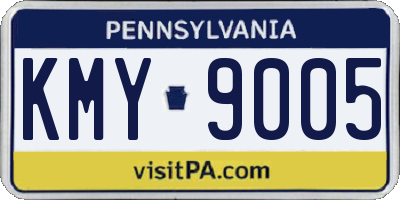 PA license plate KMY9005