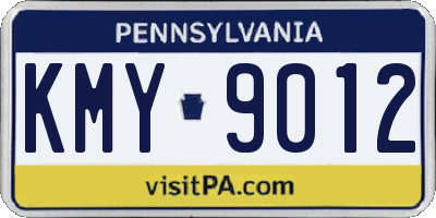 PA license plate KMY9012