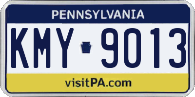 PA license plate KMY9013
