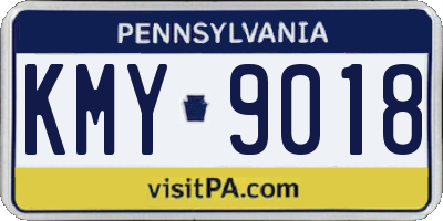 PA license plate KMY9018