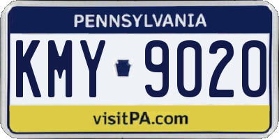 PA license plate KMY9020