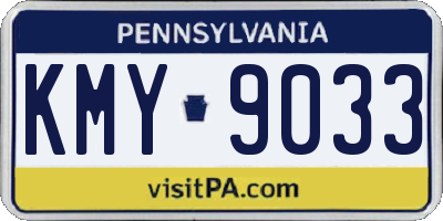 PA license plate KMY9033