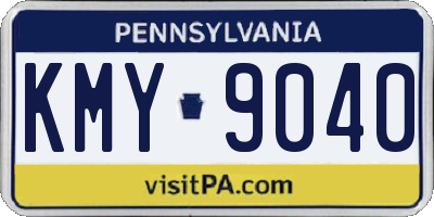 PA license plate KMY9040