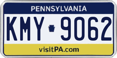 PA license plate KMY9062