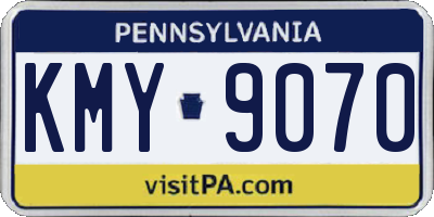 PA license plate KMY9070