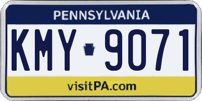PA license plate KMY9071