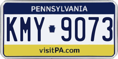 PA license plate KMY9073