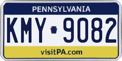 PA license plate KMY9082
