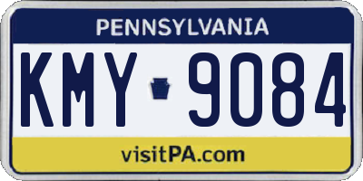 PA license plate KMY9084