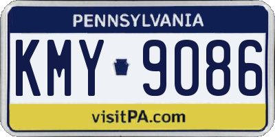 PA license plate KMY9086