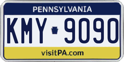 PA license plate KMY9090
